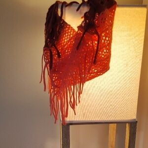 Elegant Red Lace Scarf